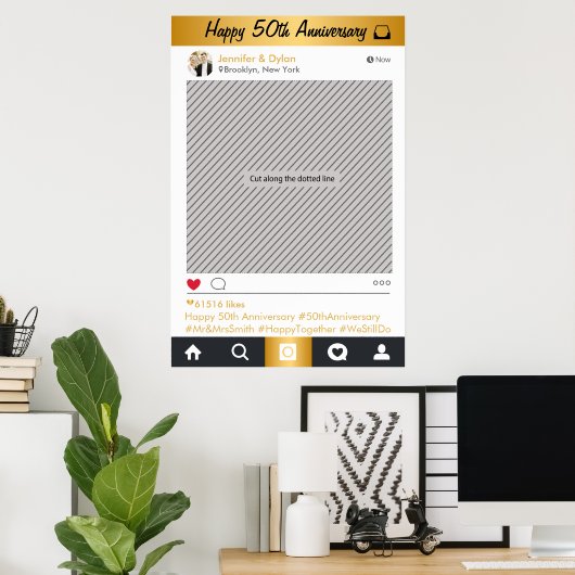 Social Media Feest Frame Foto Booth Prop Poster (Thuiskantoor)