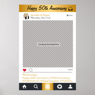 Social Media Feest Frame Foto Booth Prop Poster