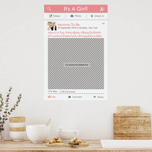 Social Media Feest Frame Foto Booth Requisiet Poster (Keuken)