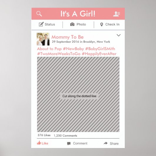 Social Media Feest Frame Foto Booth Requisiet Poster (Voorkant)