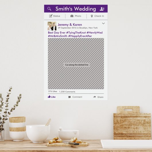 Social Media Feest Frame Foto Booth Requisiet Poster (Keuken)