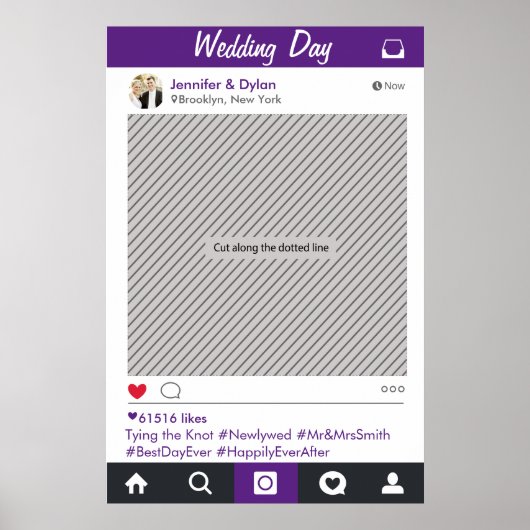 Social Media Feest Frame Photo Booth Prop Poster (Voorkant)