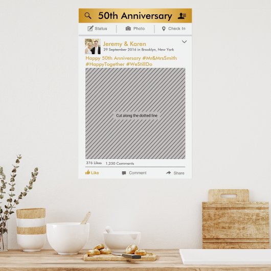 Social Media Feest Kader Fotohokje Prop Poster (Keuken)