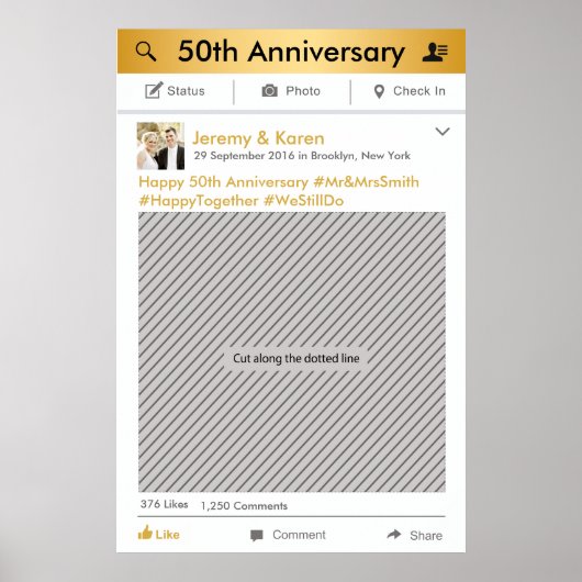 Social Media Feest Kader Fotohokje Prop Poster (Voorkant)