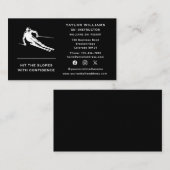 Social Media Fun Skier Skicoach Ski Instructor Visitekaartje (Voorkant / Achterkant)