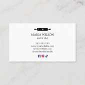 Social Media Gebak Chef bakker Rolling Pin Visitekaartje (Achterkant)