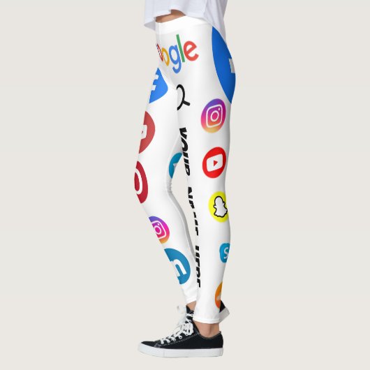 Social Media Google Zoeken Tab Aangepaste Leggings (Links)