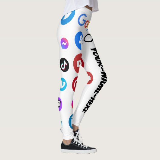 Social Media Google Zoeken Tab Aangepaste Leggings (Rechts)