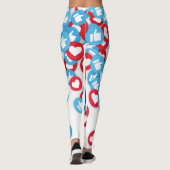 Social Media iconen Leggings - Like & Heart Patter (Achterkant)