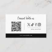 Social Media iconen QR Code Logo Maak contact met  Visitekaartje (Voorkant)