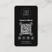 Social media iconen QR code zwart Visitekaartje (Voorkant)