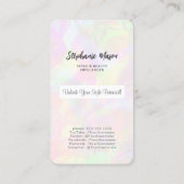 Social media influencer moderne holografische vrou visitekaartje (Achterkant)