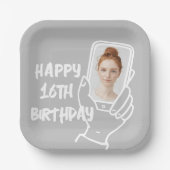 Social Media Influencer telefoon foto 16e verjaard Papieren Bordje (Voorkant)