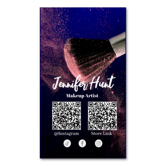 Social Media Influencer Trendy Style QRcode Magnetisch Visitekaartje (Voorkant Verticaal)