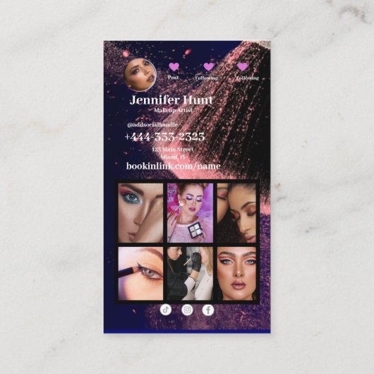 Social Media Influencer Trendy Style QRcode Visitekaartje (Achterkant)