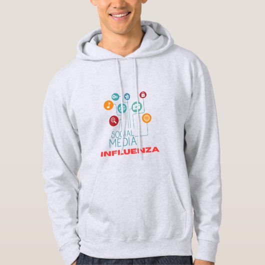 "Social Media Influenza" Grappig Hoodie (Voorkant)