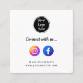 Social Media Instagram & Facebook QR-code Vierkante Visitekaartje (Voorkant)