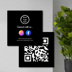 Social Media Instagram & Facebook QR Code Vierkante Visitekaartje