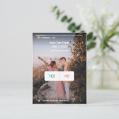 Social Media Ja/Nee Fotoplezier Save the Date Nodi Briefkaart (Staand voorkant)