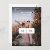 Social Media Ja/Nee Fotoplezier Save the Date Nodi Briefkaart (Voorkant / Achterkant)