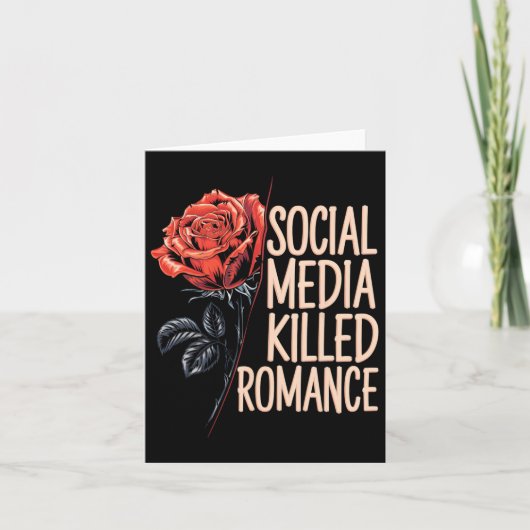 Social Media Killed Romance Meme Valentijn Rode Ro Kaart (Voorkant)