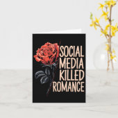 Social Media Killed Romance Meme Valentijn Rode Ro Kaart (Gele Bloem)