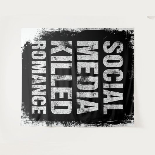 Social Media Killed Romance Wandkleed (Voorkant (horizontaal))