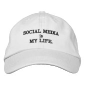 Social Media Life Adjustable Cap Geborduurde Pet (Voorkant)