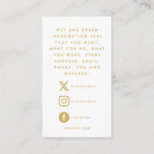 Social media logo's goud en wit klantenorder informatiekaartje (Achterkant)