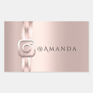 Social Media Make-up Roos Event Instagra Logo Rechthoekige Sticker