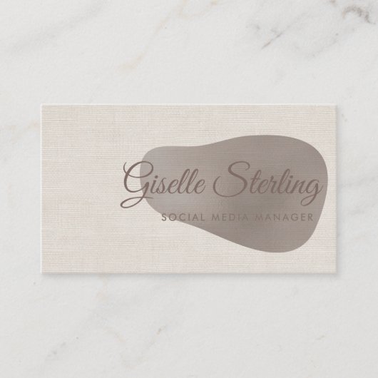 Social Media Manager Beige Linen Beauty Visitekaartje (Voorkant)