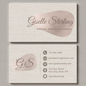 Social Media Manager Beige Linen Beauty  Visitekaartje