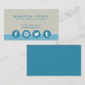 Social Media Manager Blue Tan-Visitekaartjes Visitekaartje (Voorkant / Achterkant)