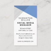 Social Media Manager Chic Modern Geometric Visitekaartje (Achterkant)