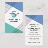 Social Media Manager Chic Modern Geometric Visitekaartje (Voorkant / Achterkant)