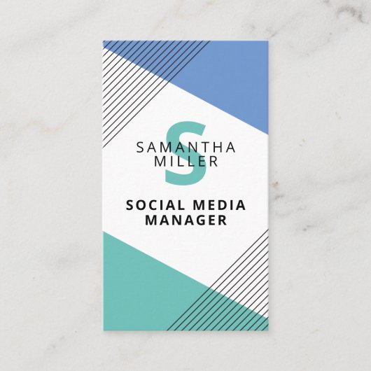 Social Media Manager Chic Modern Geometric Visitekaartje (Voorkant)