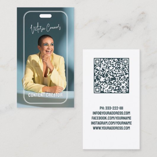 Social Media Manager Content Creator QR-code Visitekaartje (Voorkant / Achterkant)