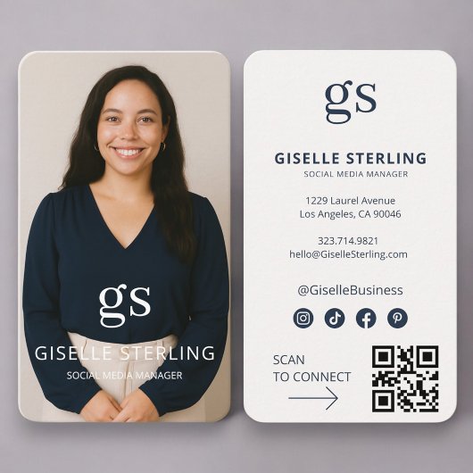 Social Media Manager Foto QR-code Professioneel Visitekaartje