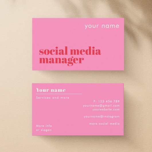 Social media manager modern visitekaartje