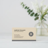 Social Media Manager Play Pictogram (grijs) Visitekaartje (Staand voorkant)