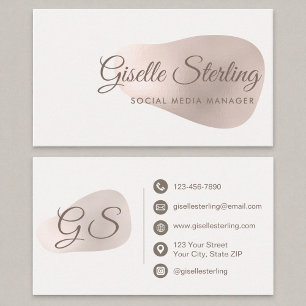 Social Media Manager Roos Gold Foil Blush Beauty Visitekaartje