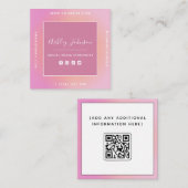 Social Media Manager Social Media QR-code Summer Vierkante Visitekaartje (Voorkant / Achterkant)