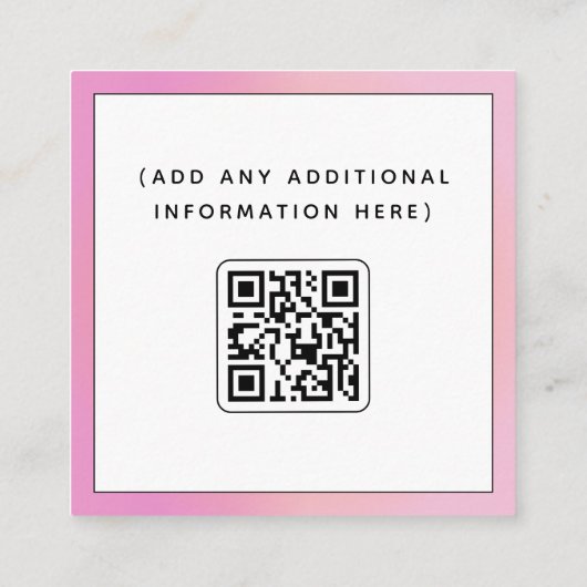Social Media Manager Social Media QR-code Summer Vierkante Visitekaartje (Achterkant)