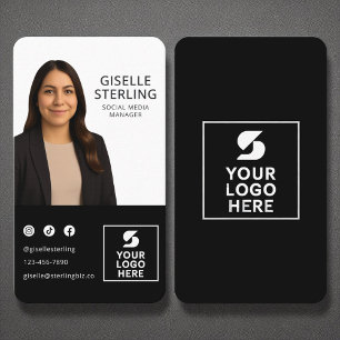 Social Media Manager Zwart Wit Foto Logo Visitekaartje