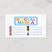 Social Media Networking QR Code Business Cards 14 Visitekaartje (Achterkant)
