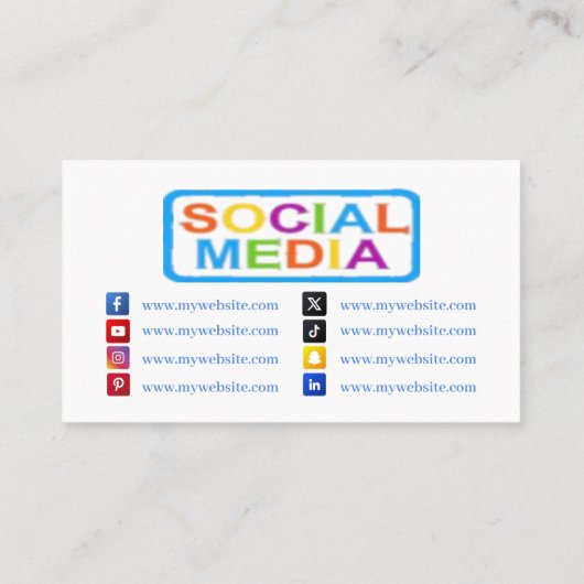Social Media Networking QR Code Business Cards 14 Visitekaartje (Achterkant)