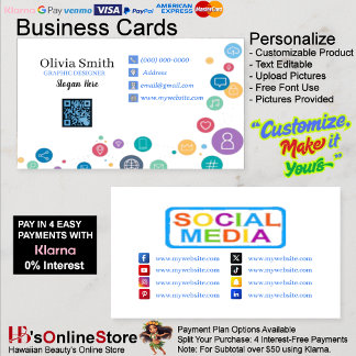 Social Media Networking QR Code Business Cards 14 Visitekaartje