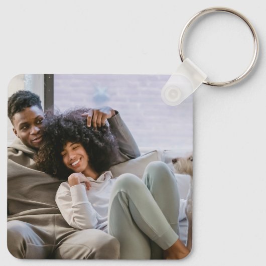 Social Media Nieuwheid Foto en Tekst Sjabloon Sleutelhanger (Achterkant)