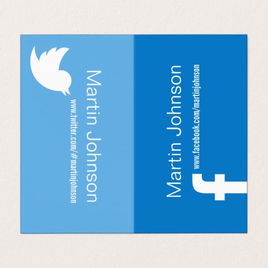 Social media pagina's kleurrijke info cover visitekaartje (Buitenkant ongevouwen)