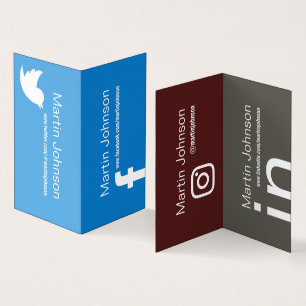 Social media pagina's kleurrijke info cover visitekaartje